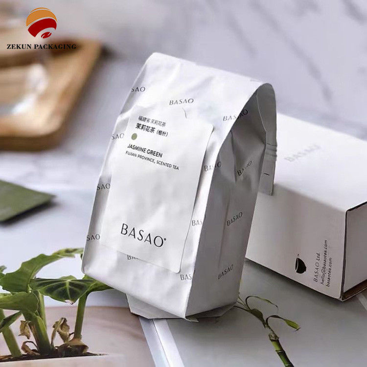 Bolsa de embalaje de té Impreso personalizado de diseño CMYK con cremallera superior de grabado Impresión BOPP/Kraft Paper/PE