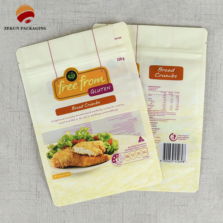 Bolsa de embalaje de alimentos de impresión en grabado con muesca de lágrima y acabado mate o brillante