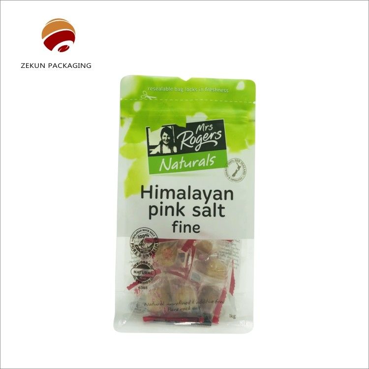 Embalaje de alimentos PET/PE Bolsas de fondo plano con cremallera en colores CMYK