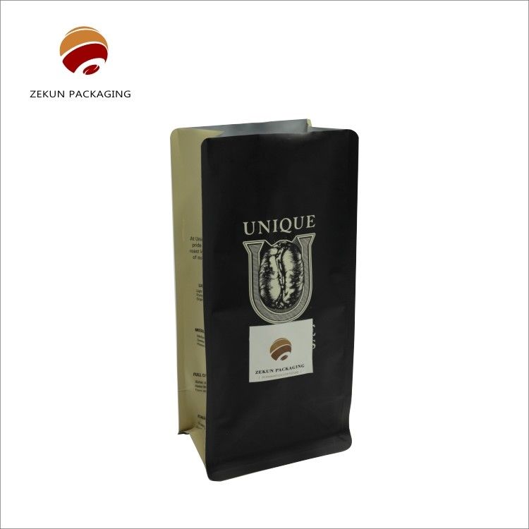 Bolsas de café de color marrón de papel natural para embalajes comerciales