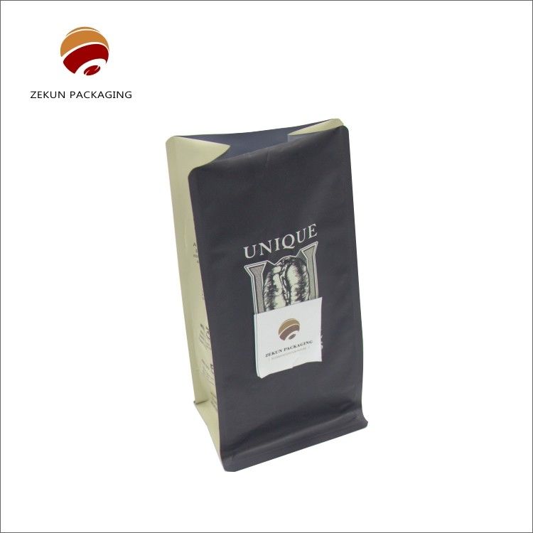 Bolsas de café de color marrón de papel natural para embalajes comerciales
