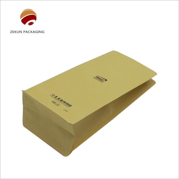 Bolsas de café de color marrón de papel natural para embalajes comerciales
