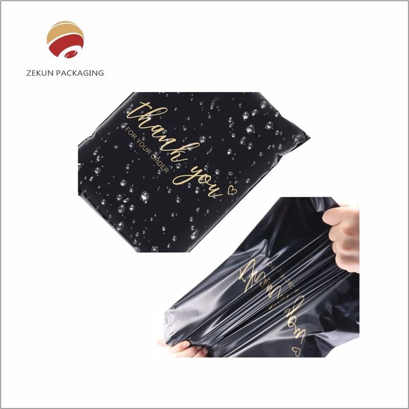 Bolsas de correo de color negro con gravura impresa para envío seguro