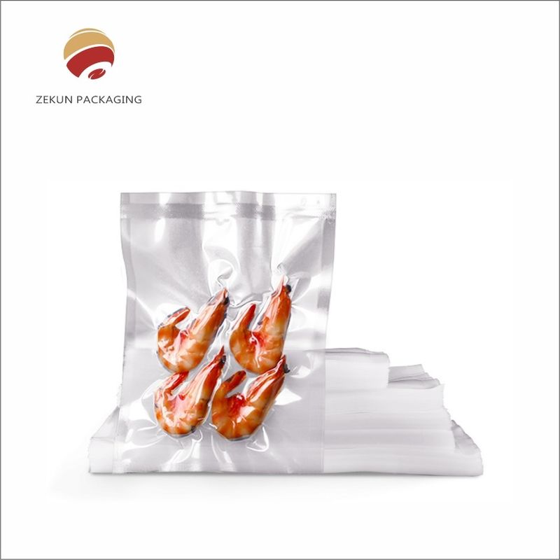 Bolsa de sellado de vacío PA/PE transparente de 3 lados plegable y sostenible para envases de carne y pollo