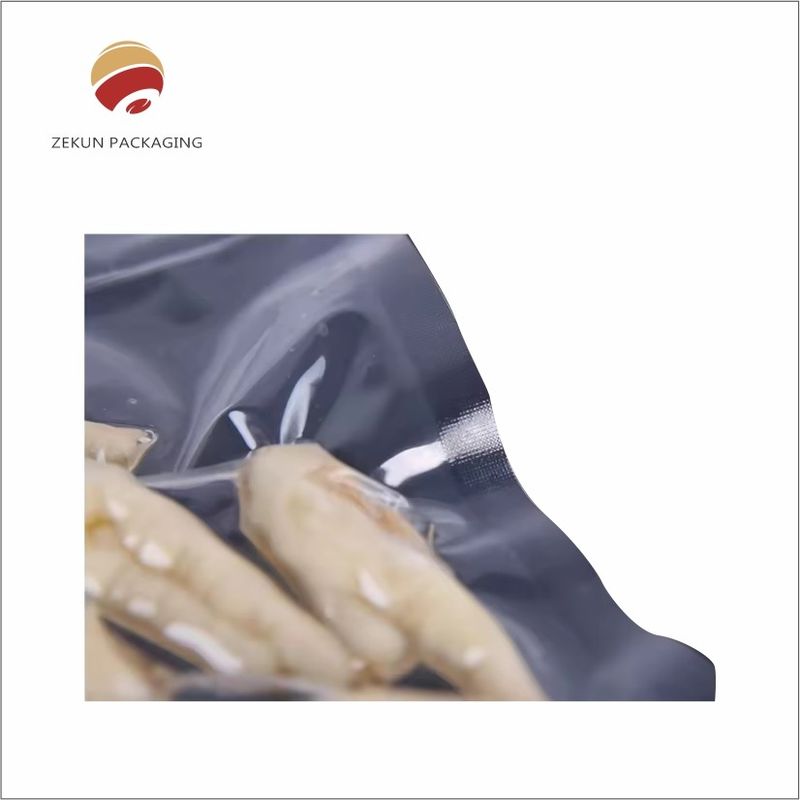 Bolsas de vacío de alimentos transparentes empacadas para salmón 2/3 sello lateral para la venta