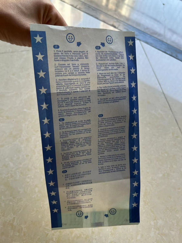 Bolsa de papel Kraft a prueba de agua y aceite hecha a medida Horno de microondas Bolsa de papel especial de palomitas hecha a medida